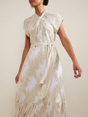 Phase Eight White/Silver Kerena Shimmer Maxi Dress - Image 6 of 7