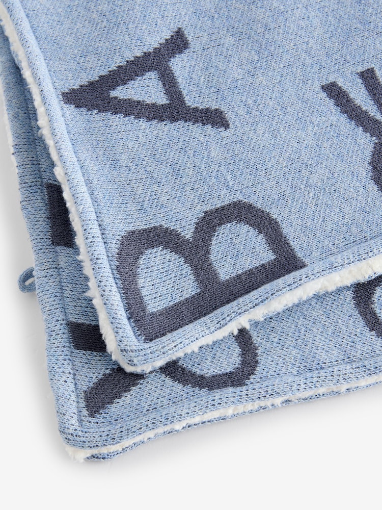 Baker by Ted Baker Boys Blue Knitted Fleece Blanket - Image 4 of 5