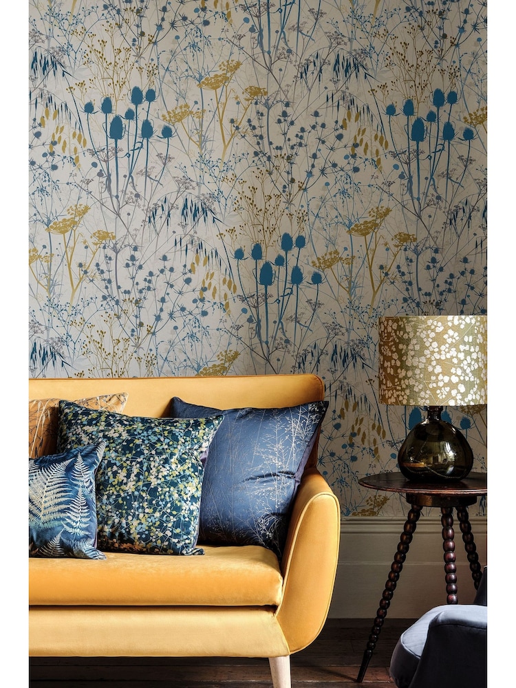Clarissa Hulse Blue Summer Border Wallpaper - Image 1 of 3
