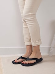 Totes Black Ladies Solbounce Toe Post Flip Flops Sandals - Image 1 of 5