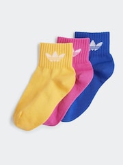 adidas Originals Multi Kids Mid Ankle Socks 3 Pack - Image 1 of 3