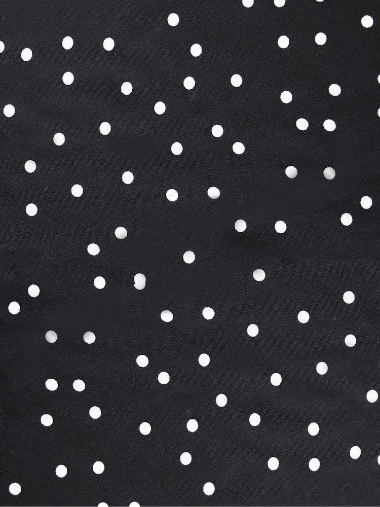 Live Unlimited Black Curve Petite Mono Spot Print Tie Front Cover-Up - Image 6 of 6