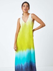 Roman Blue Sleeveless Ombre Midi Dress - Image 1 of 5