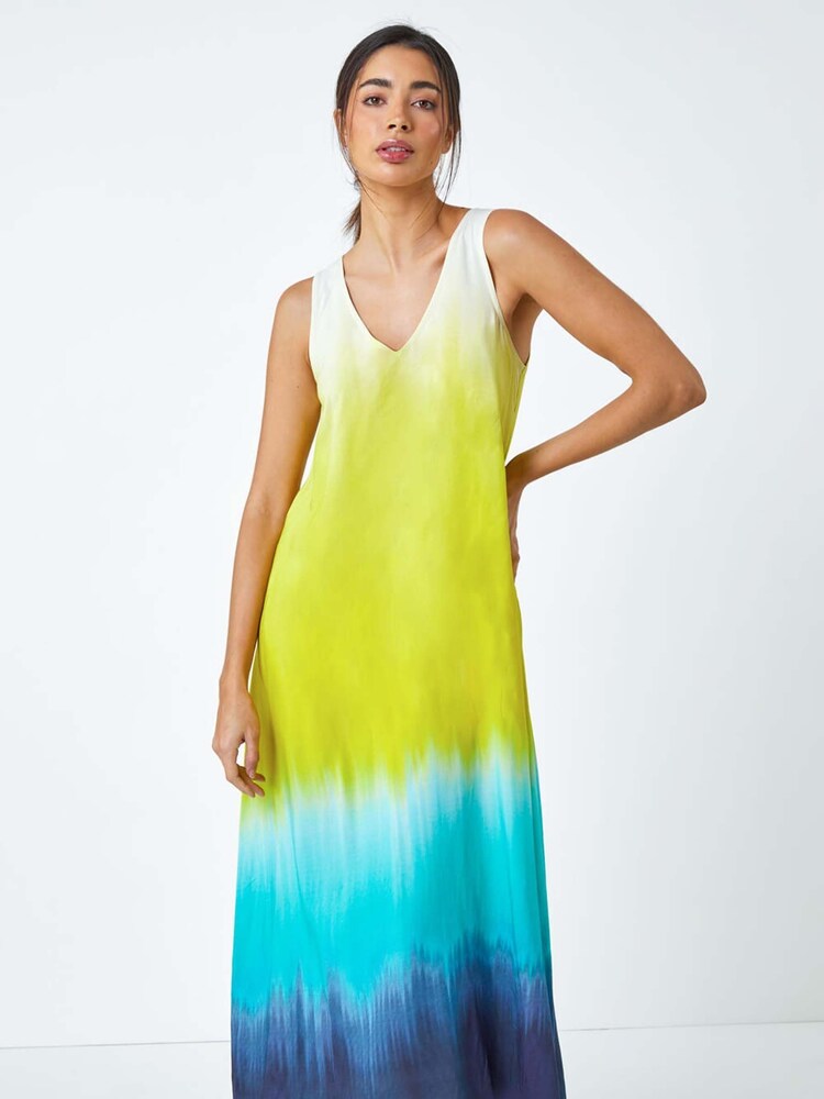 Roman Blue Sleeveless Ombre Midi Dress - Image 1 of 5