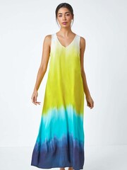 Roman Blue Sleeveless Ombre Midi Dress - Image 2 of 5