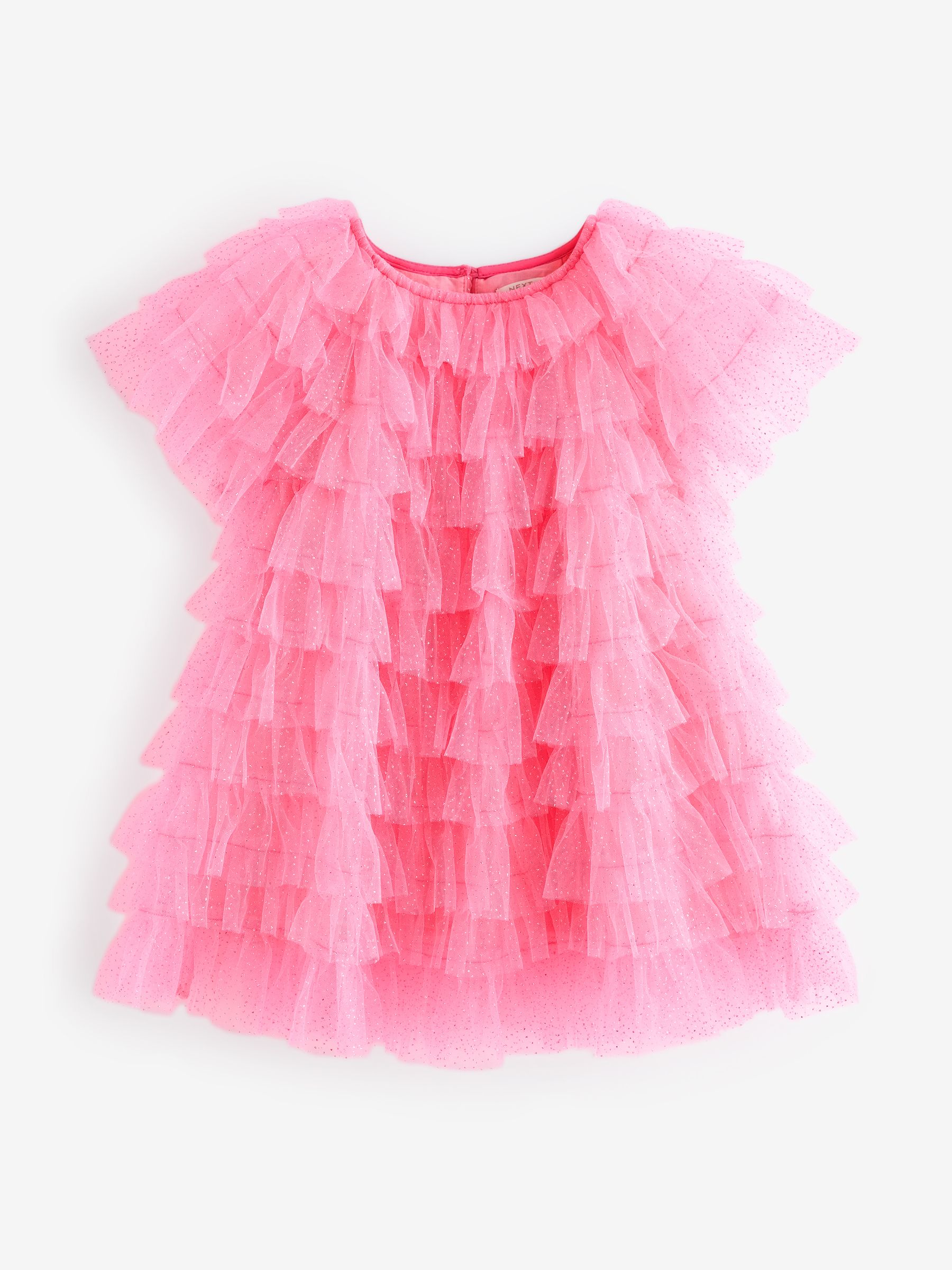 【3/27まで】treatürself tulle frill jersey Buy Bright Pink Sparkle Ruffle Mesh Dress (3mths-8yrs) from the