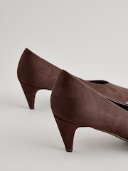 Chocolate Brown Forever Comfort® Point Toe Peg Kitten Heels - Image 5 of 7