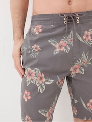 FatFace Camber Brown Hibiscus Swim Shorts - Image 3 of 4