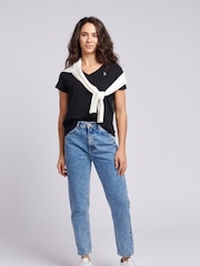U.S. Polo Assn. Black Womens Regular Fit V-Neck T-Shirt - Image 3 of 6