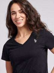 U.S. Polo Assn. Black Womens Regular Fit V-Neck T-Shirt - Image 4 of 6