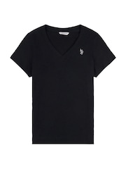 U.S. Polo Assn. Black Womens Regular Fit V-Neck T-Shirt - Image 5 of 6