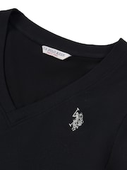 U.S. Polo Assn. Black Womens Regular Fit V-Neck T-Shirt - Image 6 of 6
