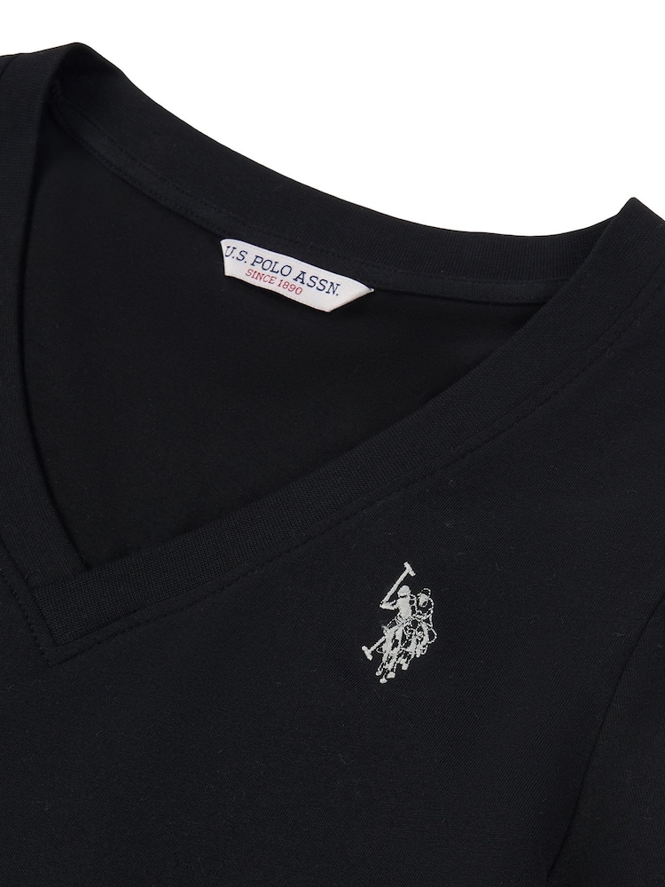 U.S. Polo Assn. Black Womens Regular Fit V-Neck T-Shirt - Image 6 of 6