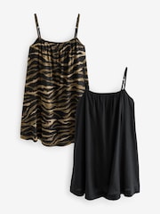 Black Summer Mini Dresses 2 Pack With Linen - Image 1 of 10