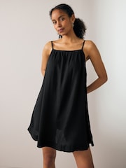 Black Summer Mini Dresses 2 Pack With Linen - Image 4 of 10