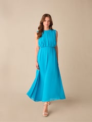 Ro&Zo Blue Petite Petite Lucia Gathered Waist Maxi Dress - Image 1 of 4