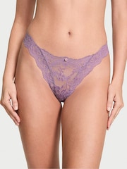 Victoria's Secret Frozen Plum Purple Lace Brazilian Knickers - Image 1 of 4