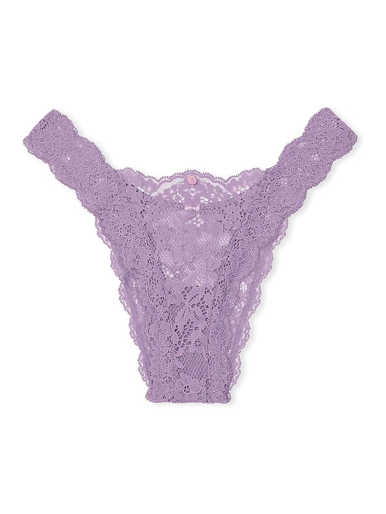 Victoria's Secret Frozen Plum Purple Lace Brazilian Knickers - Image 4 of 4
