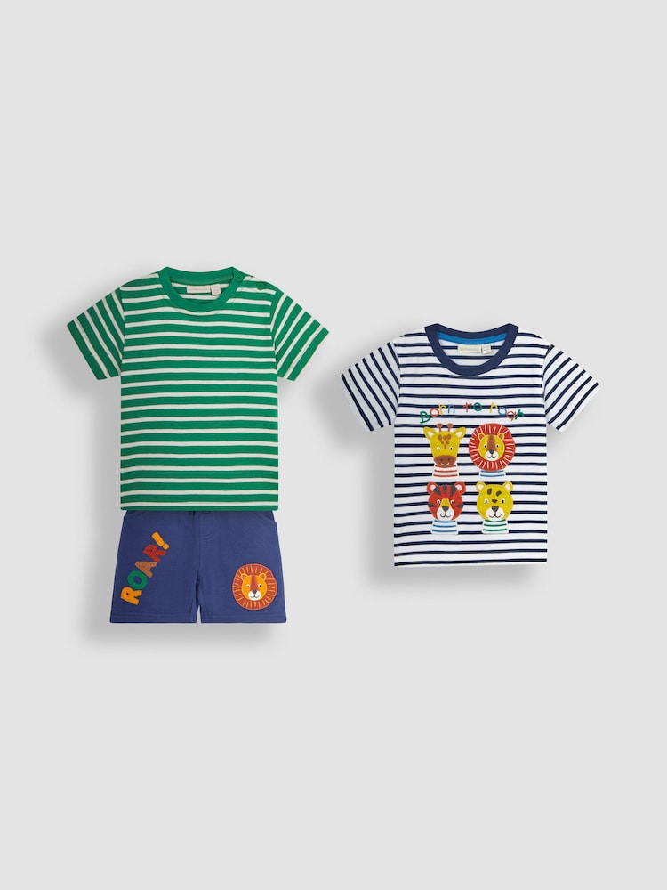 JoJo Maman Bébé Blue 3-Piece Safari Favourites Pack Set - Image 1 of 1