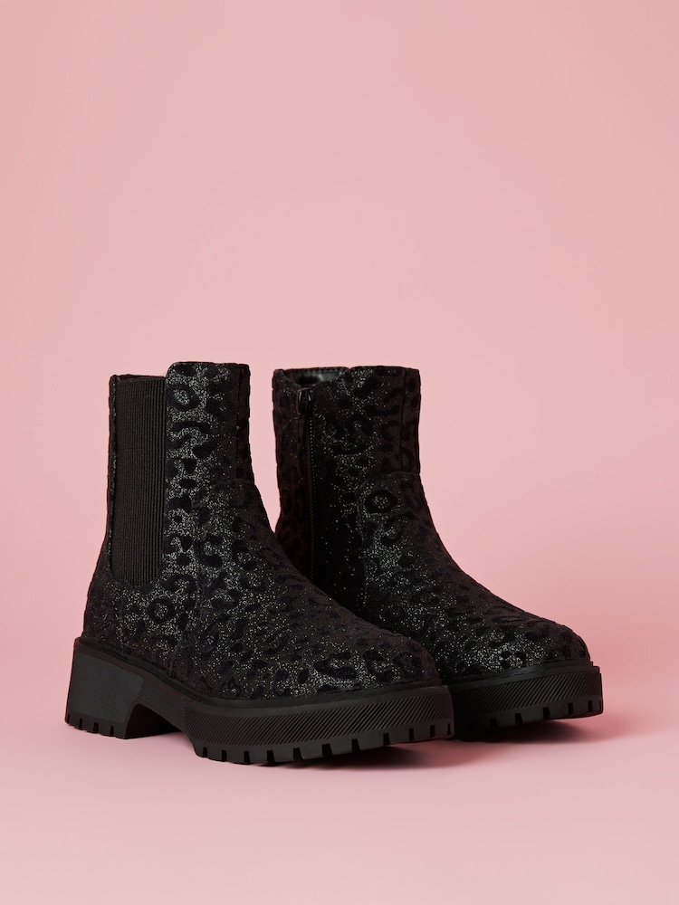 Lipsy Leopard Chunky Ankle Chelsea Boot - Image 1 de 4