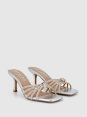 Office Metallic Mitzy Embellished Knot Mule Sandals - Image 2 of 4