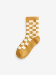 bež Bright Checkerboard - Prijetne frotirne nogavice iz bogatega bombaža 5 paket - Slika 4 iz 6