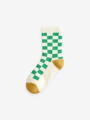 bež Bright Checkerboard - Prijetne frotirne nogavice iz bogatega bombaža 5 paket - Slika 5 iz 6