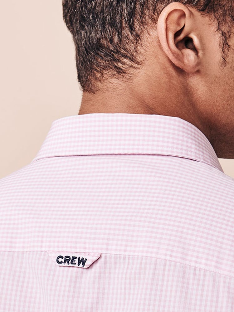 Crew Clothing Pink Long Sleeve 100% Cotton Gingham Shirt - Image 5 of 5
