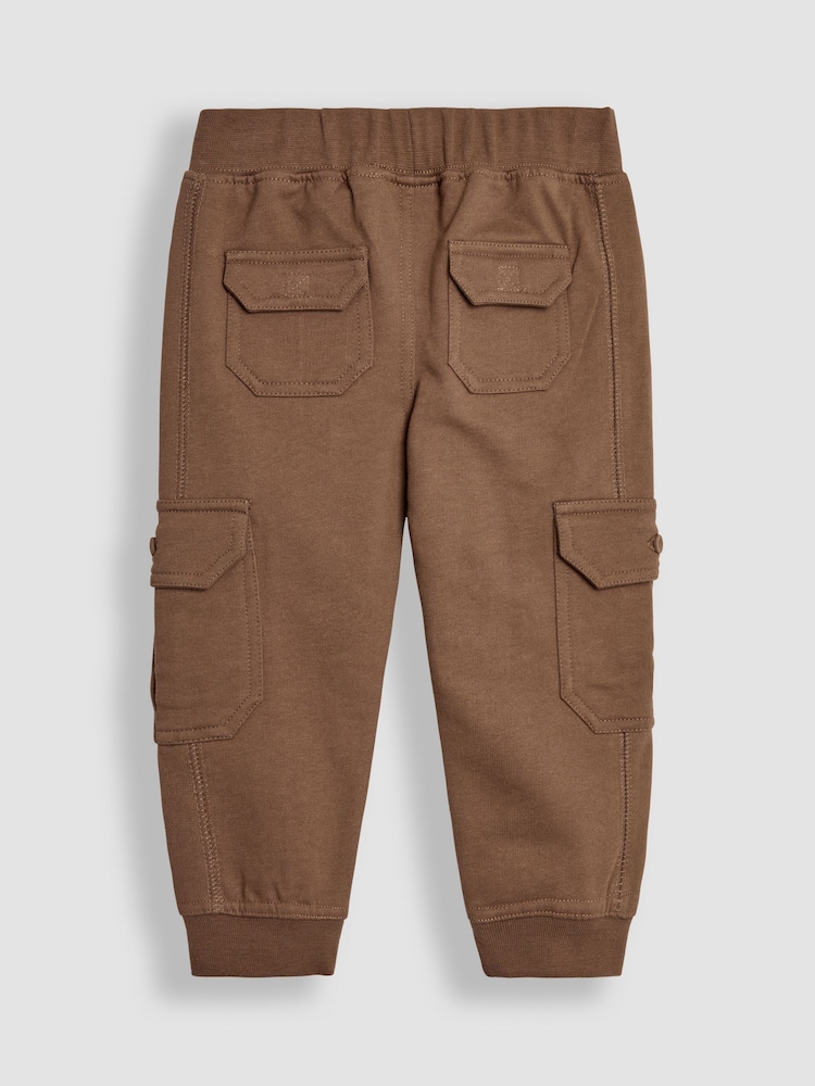 JoJo Maman Bébé Tan Brown & Natural Marl 2-Pack Cargo Joggers - Image 5 of 5