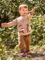 Rumenorjava & naravna melirana - Kargo hlače Jojo Maman Bébé (z žepi in hlačnicah) 100% Cotton lahke hlače za prosti čas 2 Pack - Slika 8 iz 8