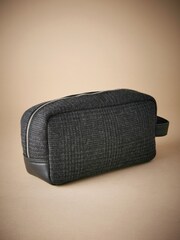 Black Monochrome Check Washbag - Image 2 of 6