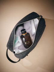 Black Monochrome Check Washbag - Image 3 of 6