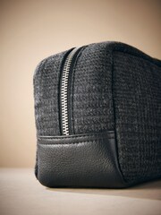 Black Monochrome Check Washbag - Image 4 of 6