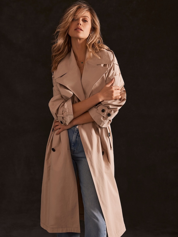 Mint Velvet Brown Oversized Trench Coat - Image 1 of 4 Mint Velvet Brown Oversized Trench Coat - Image 1 of 4