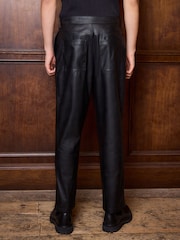 Black Edit Faux Leather Trousers - Image 3 of 4