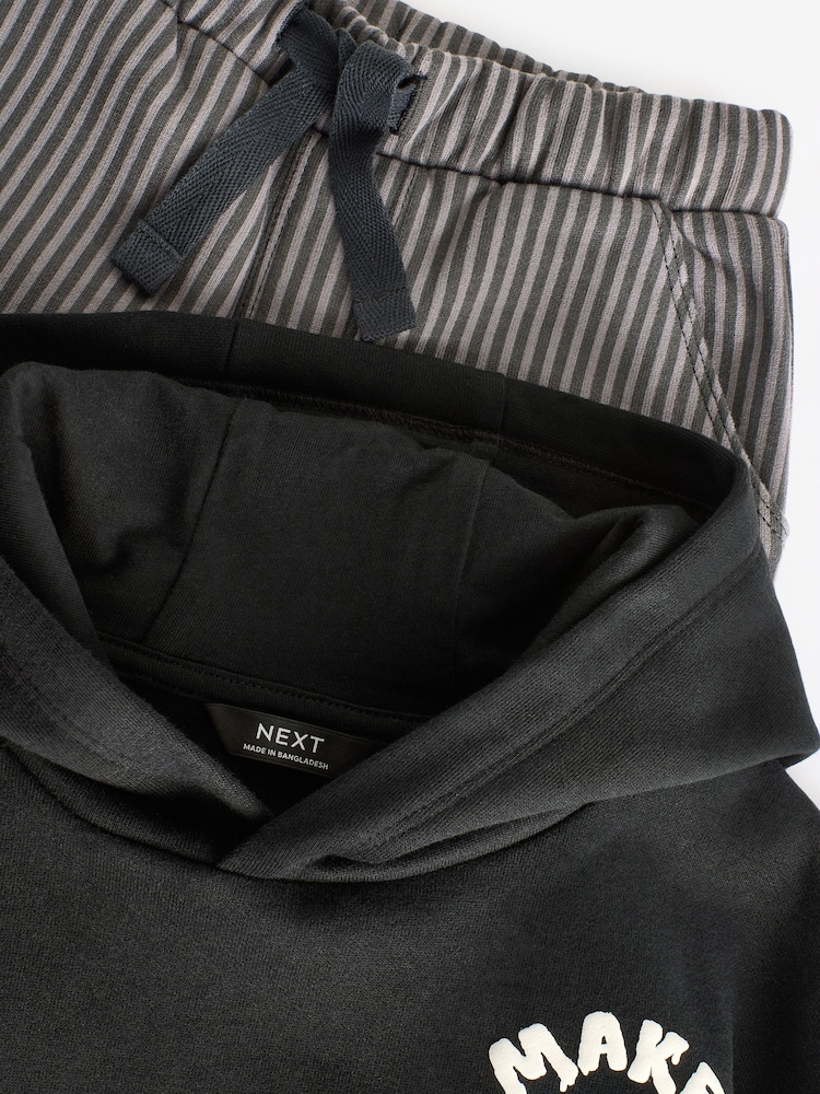 Black Stripe Hoodie and Carpenter Joggers Set (3mths-7yrs) - Image 10 of 10