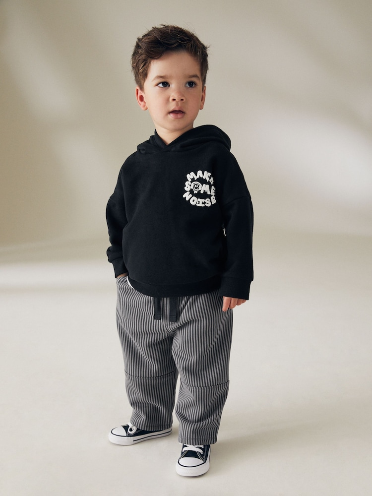 Black Stripe Hoodie and Carpenter Joggers Set (3mths-7yrs) - Image 3 of 10