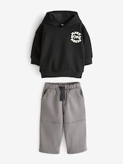Black Stripe Hoodie and Carpenter Joggers Set (3mths-7yrs) - Image 6 of 10