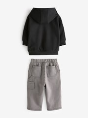 Black Stripe Hoodie and Carpenter Joggers Set (3mths-7yrs) - Image 7 of 10