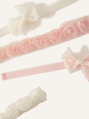Monsoon Pink Baby Rosette Bandos 4 Pack - Image 2 of 2