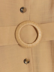 River Island Beige Belted Mini Shirt Dress - Image 4 of 4