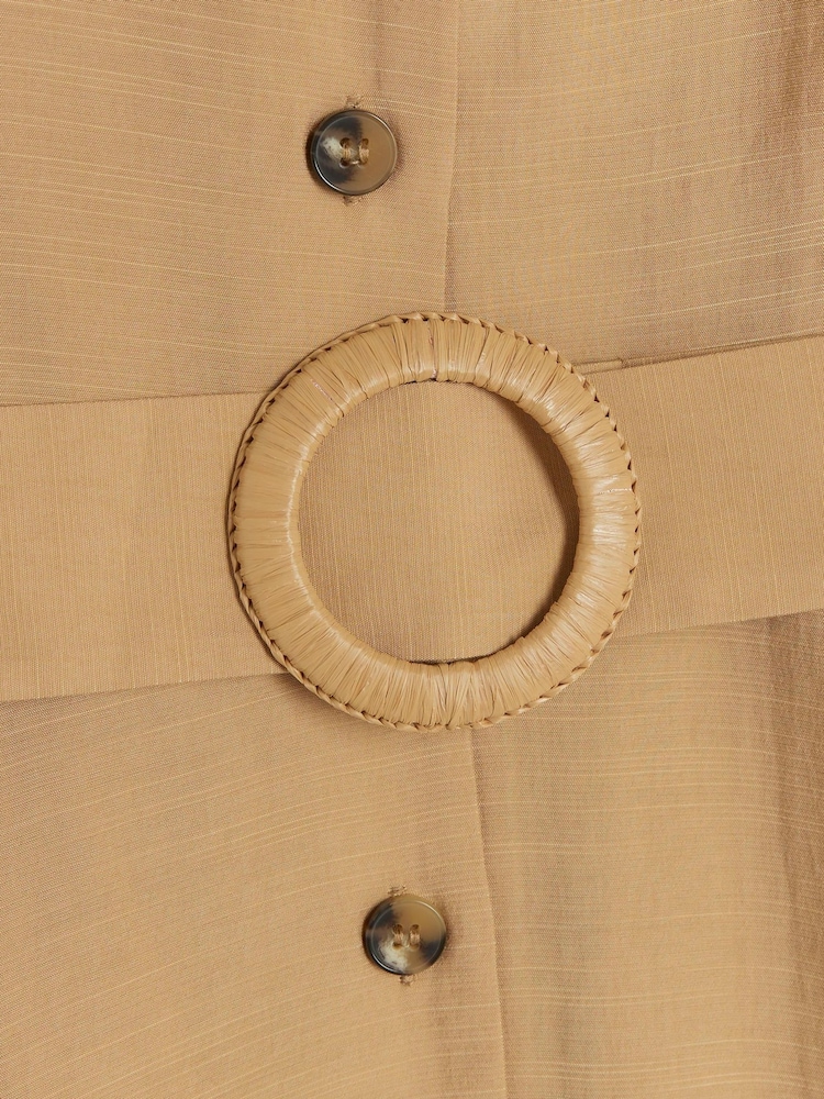 River Island Beige Belted Mini Shirt Dress - Image 4 of 4