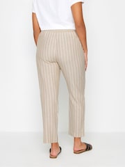 M&Co Natural Natural Brown Stripe Print Linen Trousers - Image 2 of 4