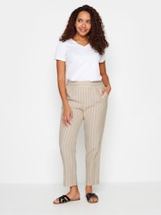 M&Co Natural Natural Brown Stripe Print Linen Trousers - Image 3 of 4
