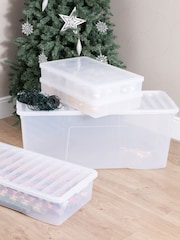 Wham Clear Festive 4 Piece Tree Decoration 2 Bauble Storage Boxes - Image 2 of 4