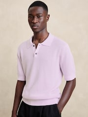 Banana Republic Purple Point Sur Cotton Short Sleeve Polo Shirt - Image 1 of 1