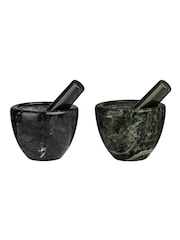 Interiors by Premier Black Marble Plain Pestle And Mortar Set - Image 2 of 4