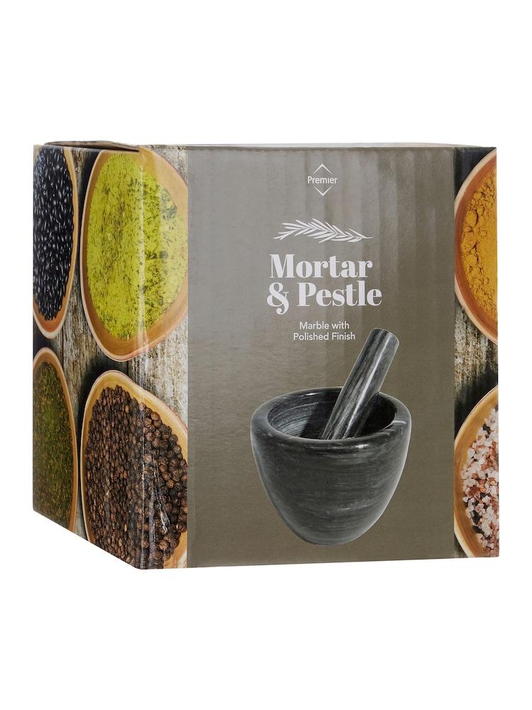 Interiors by Premier Black Marble Plain Pestle And Mortar Set - Image 4 of 4