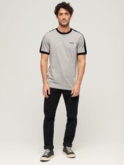 Серый - Superdry 100% Cotton Essential Logo Retro T-Shirt - Image 2 of 3