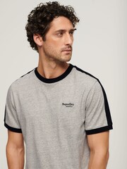 Серый - Superdry 100% Cotton Essential Logo Retro T-Shirt - Image 3 of 3